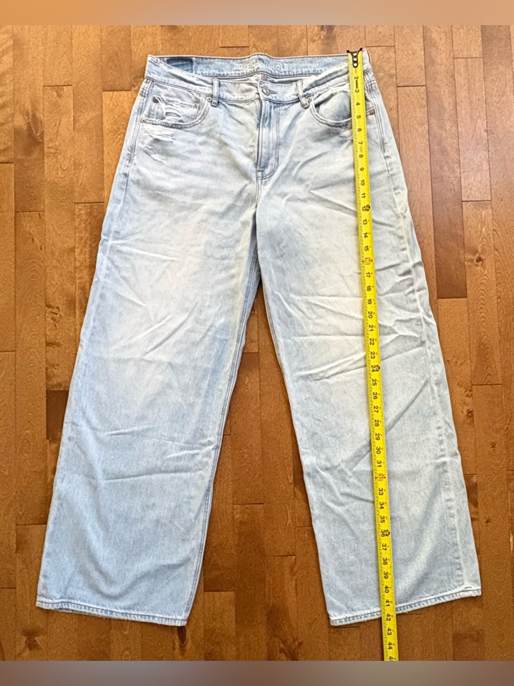 American Eagle Low-Rise Skater Jean Light Wash Wide Leg Jeans – Women's 12 R - Picture 6 of 9